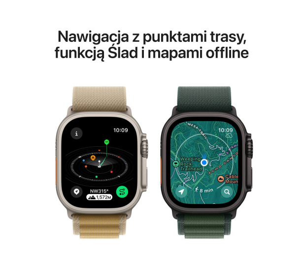 APPLE Watch Ultra 2 GPS + Cellular 49mm koperta tytanowa (czarny) + opaska Alpine M (ciemnozielony) - 1278232 - zdjęcie 6